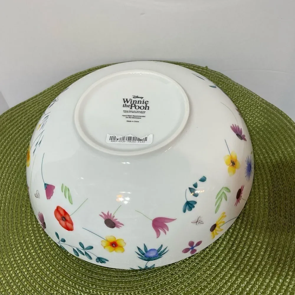 Disney Winnie the Pooh with Flowers Serving Bowl NWT